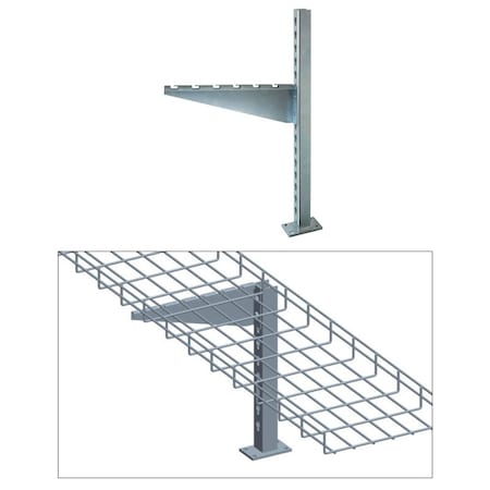 Cable Tray Flag Type Floor Stand, 12, Zinc